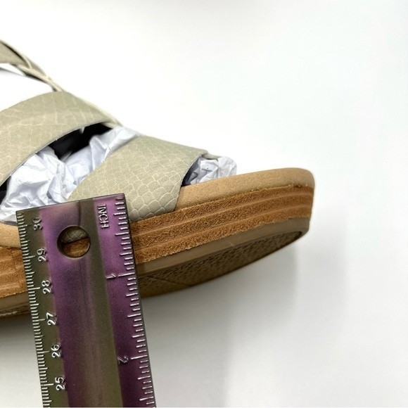 Dr Scholls Womens Size 7.5 Barton Light Gray Cream Faux Snakeskin Wedges Shoes - Picture 11 of 12